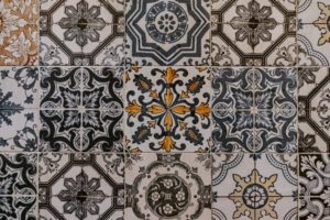 Kitchen Backsplash of ornate tiles